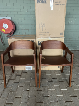 6x Eetkamerstoel Dutchbone, Westlake, Walnoot